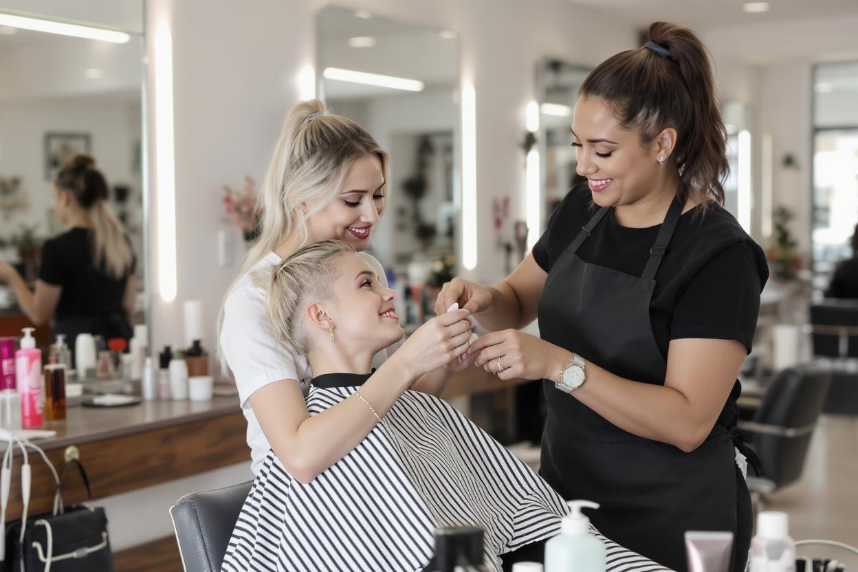 Professional salon resume on table with beauty tools