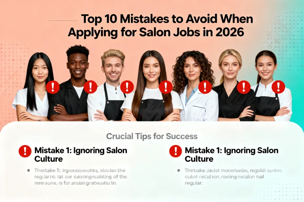 Avoid these top 10 mistakes when applying for salon jobs in 2026. Learn how to create the perfect resume, prepare for interviews, and use Salon Job Search to find the right beauty industry opportunities across India.
